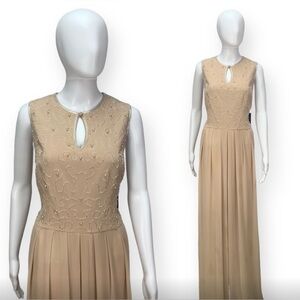 Donna Morgan Beige Sleeveless Jumpsuit